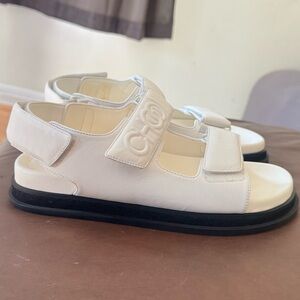 Jimmy Choo White and Black Women's Slippers